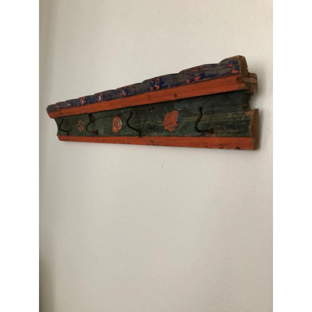 Folk Art Belgium Original Paint School House Hat/Coat Rack For Sale - Image 3 of 10