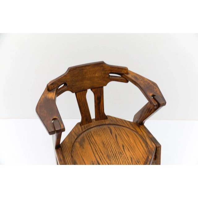 Mid-Century Modern French Provincial Oak Chair, 1960s For Sale - Image 10 of 15