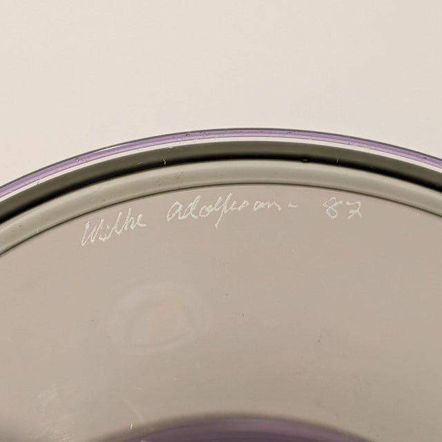 A striking hand-blown studio glass pokal (footed compote/goblet form) by Swedish master glassblower Wilke Adolfsson,...