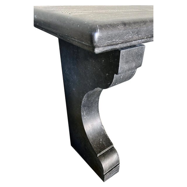 Neoclassical Custom Belgian Bluestone Neoclassical Style Indoor/Outdoor Wall Console Table For Sale - Image 3 of 5