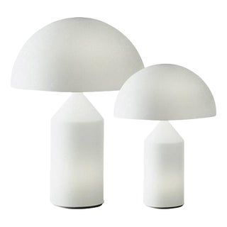 Atollo Glass Table Lamps by Vico Magistretti for Oluce, Set of 2 For Sale