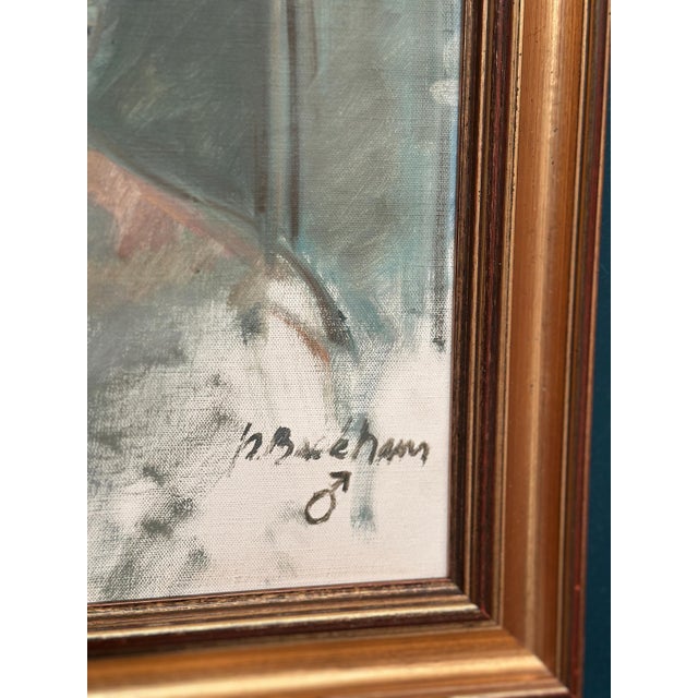 Mid 20th Century Peter Backhaus, Portrait, 1950s, Oil Painting on Canvas, Framed For Sale - Image 5 of 18