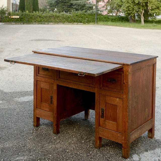 Art Nouveau Desk with Pull-Out Top and Drawers For Sale - Image 5 of 9