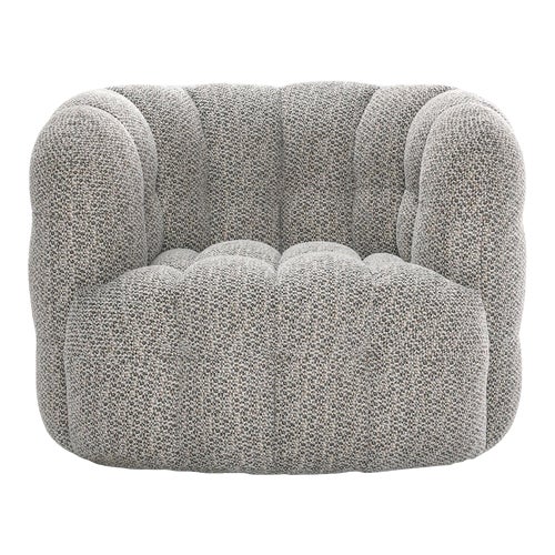Neutral Tufted Round Swivel Chair