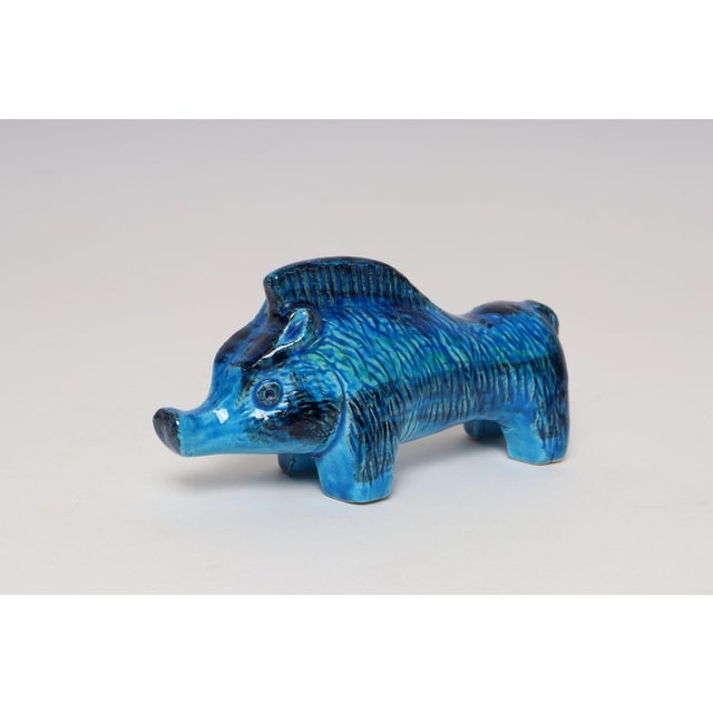 Italian Modernist ceramic boar sculpture designed by Aldo Londi for Bitossi for the upscale arts and crafts/ceramics...