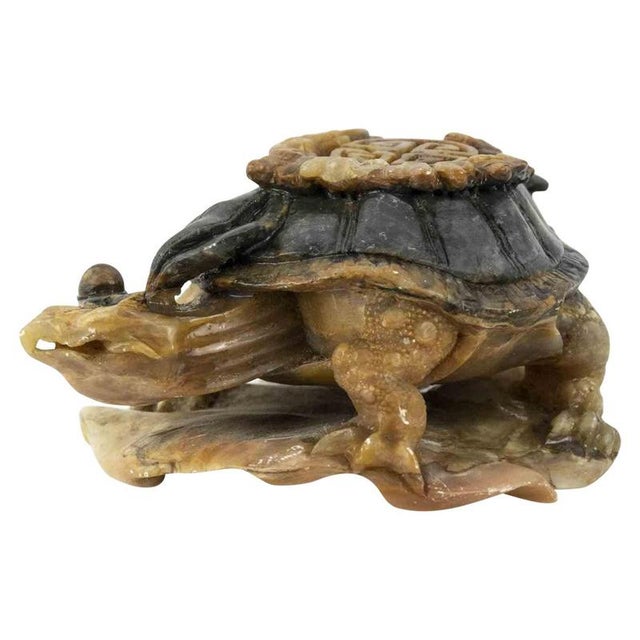 Mid-Century Glass Turtle Paperweight For Sale - Image 5 of 5