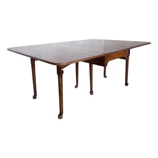 Large Edwardian Oak Drop Leaf Dining Table, 1890s For Sale