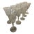 1950s Set of 10 Vintage Etched and Fluted Floral Wine Glasses For Sale