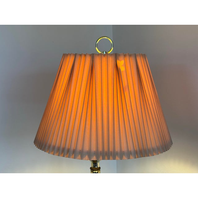 Frederick Cooper 1990s Hollywood Regency Adjustable Swing Arm Brass Floor Lamp For Sale - Image 4 of 10