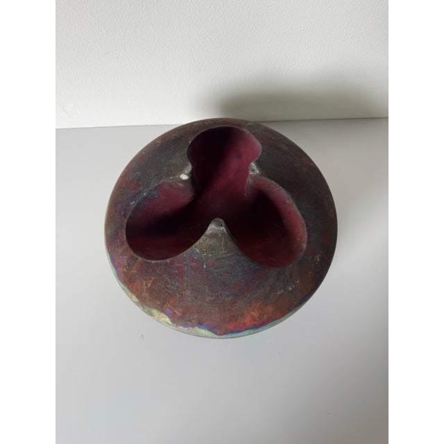 1980’s Vintage Art Raku Studio Pottery Vase / Vessel – Unsigned For Sale - Image 10 of 12