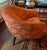 Mid Century Barrel Club Chair With Original Damask Upholstery For Sale In New York - Image 6 of 7