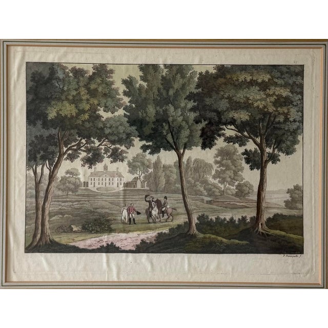American Antique Framed Mount Vernon Estate Etching by Paolo Fumagalli For Sale - Image 3 of 11