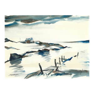 1960s Arthur Sembler Coastal Virginia Watercolor