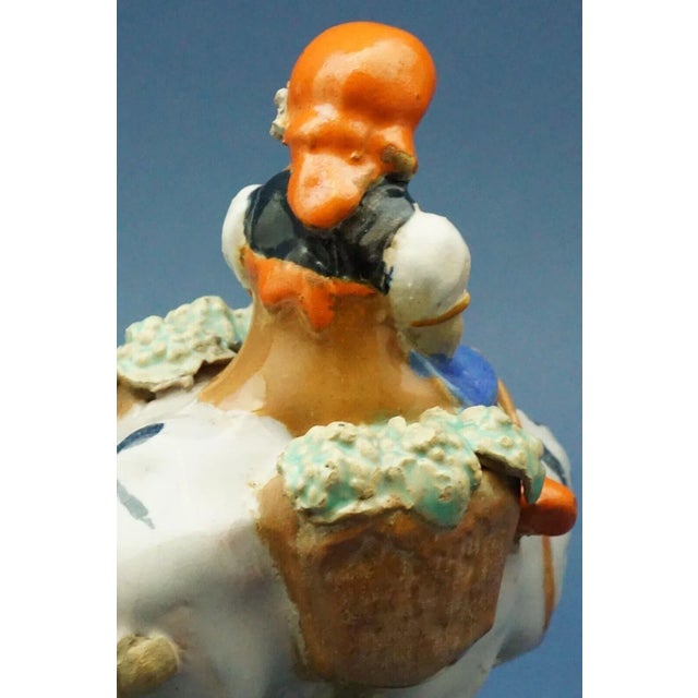 20th Century Handmade Ceramic Sculpture of Children on Donkeys from Szecsi, Hungary For Sale - Image 15 of 18