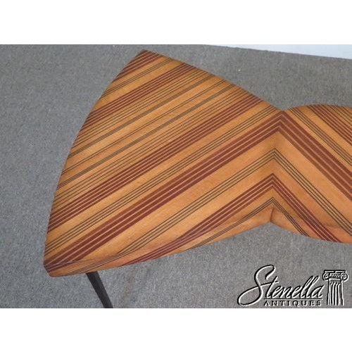 1990s Modernist Design Satinwood Bowtie Coffee Table Jc-494786 For Sale - Image 5 of 10