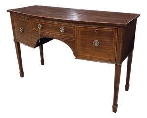 1910s Mahogany Edwardian Bowfront Inlaid Sideboard