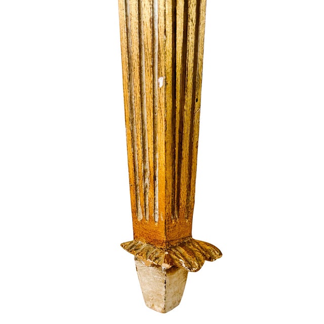 Gold 1950 Italian Florentine Neoclassical Gilt & Cream Small Console Table For Sale - Image 8 of 15