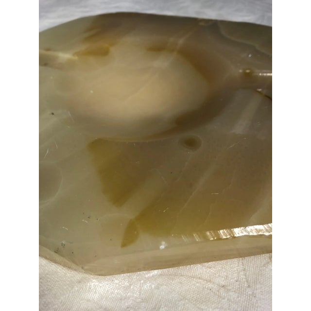 Vintage Hand Carved Onyx Caramel Ivory Ashtray, Mexico For Sale - Image 10 of 12