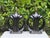 Late 20th Century Vintage Sculptural Postmodern Black Ceramic Table Lamps, Pair For Sale - Image 5 of 9