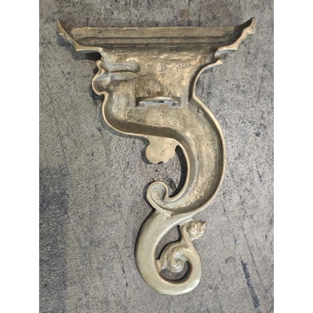 Pair of Virginia Metalcrafters Brass Dolphin Andirons Rare For Sale - Image 10 of 13