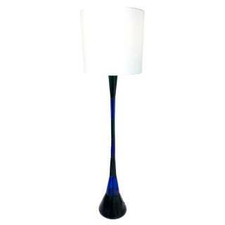 Mid-Century Blue & Green Murano Glass Floor Lamp attributed to Fulvio Bianconi, 1950s For Sale