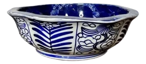 Antique Japanese Blue and White Porcelain Bowl, 1890s