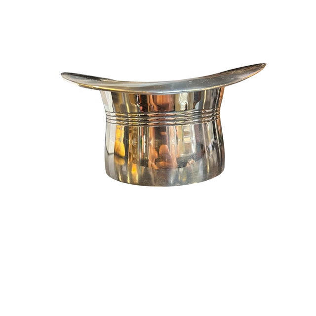 Traditional Mid 20th Century Silver-Plated Top Hat Wine Coaster/Ice Bucket For Sale - Image 3 of 3