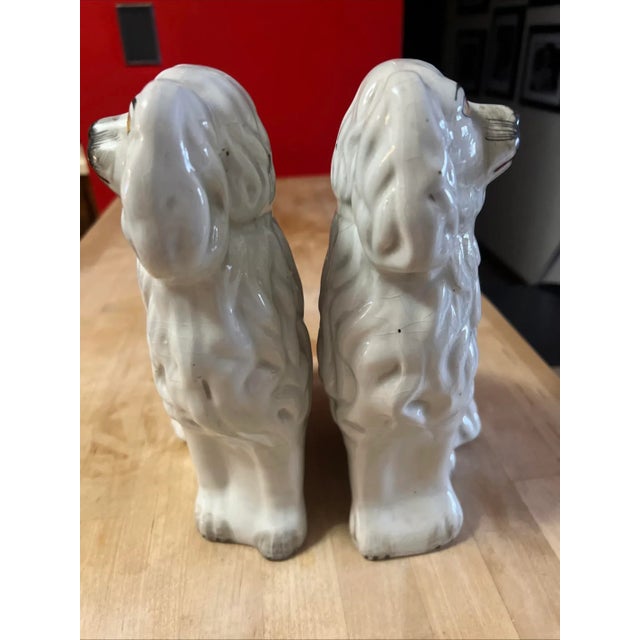 Ceramic Pair of Antique Decorated Staffordshire Dogs, Circa 1860's For Sale - Image 7 of 15