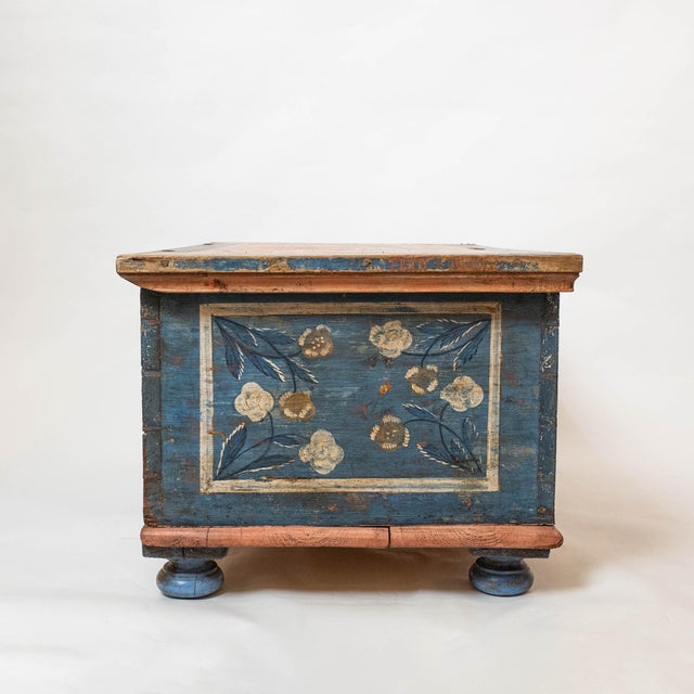 Antique Hand Painted Wedding Chest For Sale In New York - Image 6 of 12
