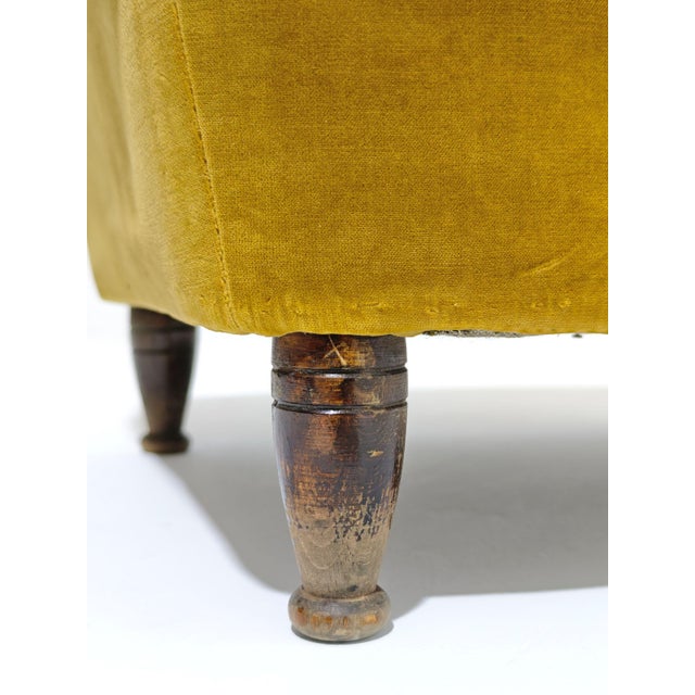 Wood Italian Velvet Chair with Capitonné Workmanship, 1950s For Sale - Image 7 of 10