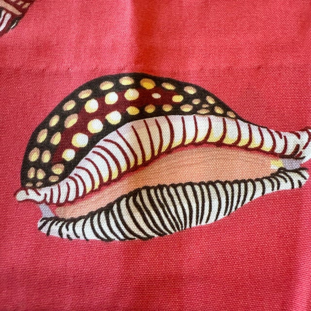 Vintage Terry Knipschild Shell Print Pinch-Pleat Drapery Panels, a Set of 4 For Sale In Raleigh - Image 6 of 9