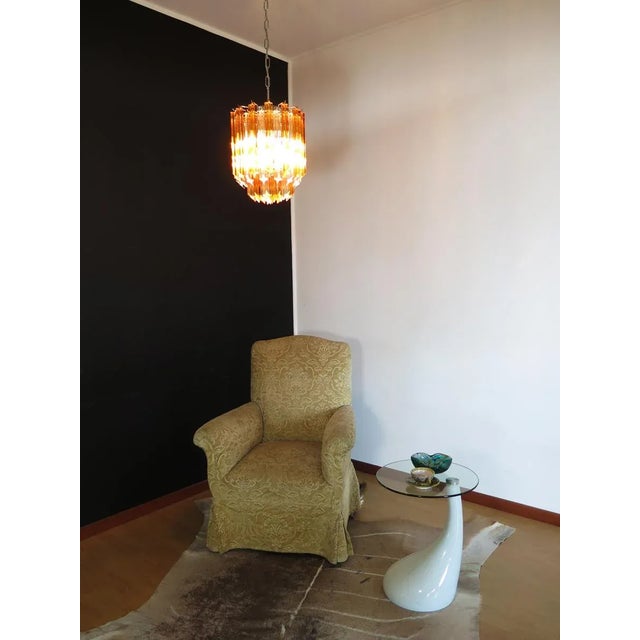 Vintage Italian Glass Quadriedri Chandelier, 1982 For Sale - Image 10 of 15