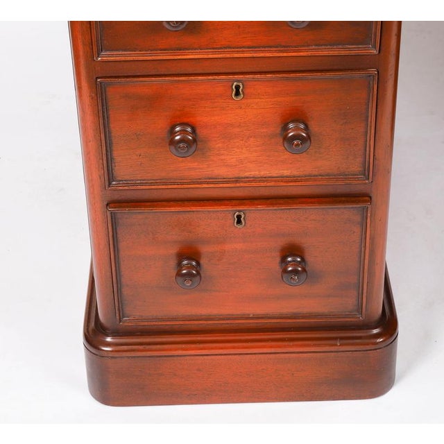 Vintage Flame Mahogany Twin Pedestal Desk For Sale - Image 9 of 18