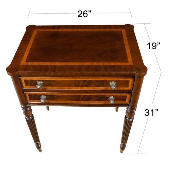 Niagara Furnitures Large Sheraton End Table draws on a design first popularized by Thomas Sheraton whose work as a cabinet...