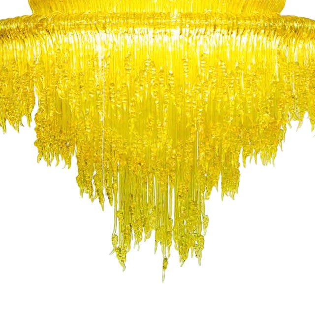 Modern Yellow Resin Chandelier by Jacopo Foggini For Sale - Image 3 of 7