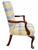 Beautiful vintage English-style armchair upholstered in a charming blue, soft yellow, and cream plaid. The classic...