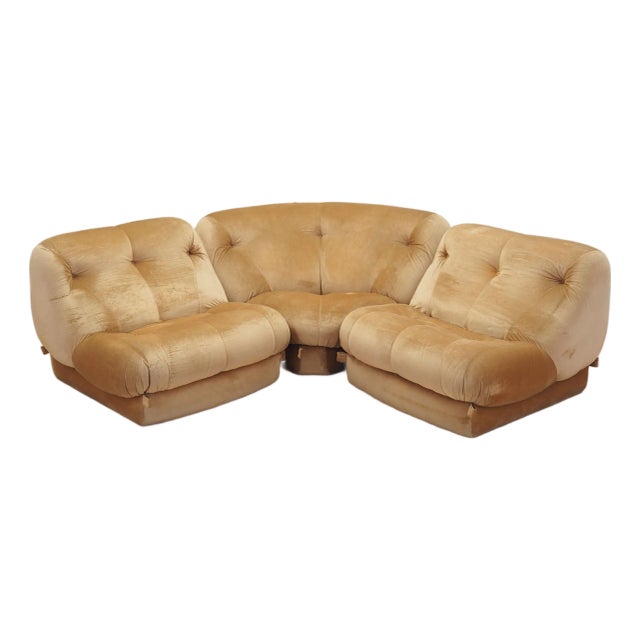 Italian Modular Sofa by Rino Maturi for Mimo Padova, 1970s, Set of 3 For Sale