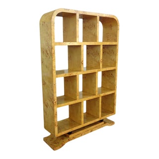 1900s Art Deco Style Burl Bookcase For Sale