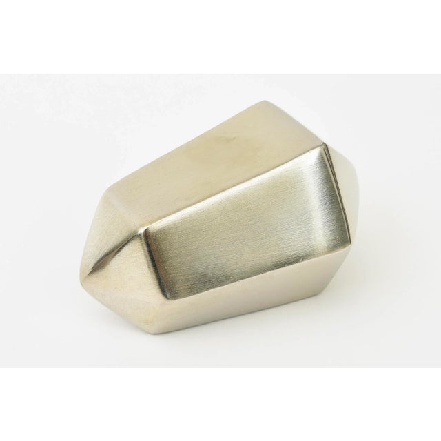 Brass Vintage Two Brass and Nickel Sculptural Objects or Paperweights, 1960's For Sale - Image 8 of 12