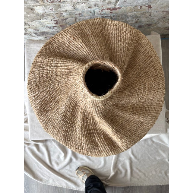 2020s Oversized Sculptural Woven Vessel – Natural Fiber Statement Decor For Sale - Image 5 of 6