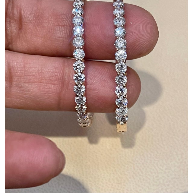 7.92 Carat Diamond Inside Out Hoop Gala Cocktail Earrings in 14 Karat Rose Gold For Sale - Image 9 of 18