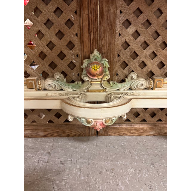 Beige 1960s Vintage Italian Baroque Style Floral Marble Top Console and Mirror Set For Sale - Image 8 of 12