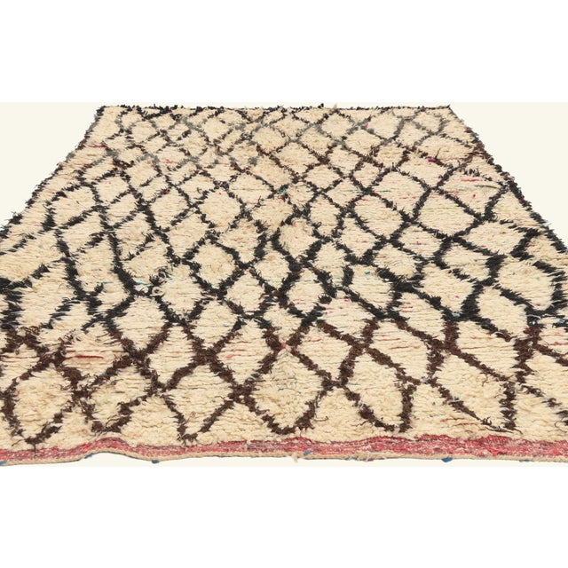 Tribal Vintage Azilal Boucherouite Moroccan Rug, 04'08 X 07'08 For Sale - Image 3 of 10