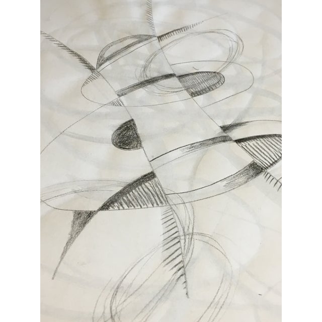 Abstract Drawing in Graphite and Watercolor "Inter Dimensional Vortex" by CL Auker For Sale - Image 4 of 5