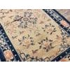 Textile 1890s Tan Beige Medallion Antique Chinese Ningxia Rug 4'4" X 7' Handknotted Wool Carpet For Sale - Image 7 of 7