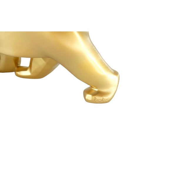Plastic Gold Resin Pompon Bear from Richard Orlinski For Sale - Image 7 of 9
