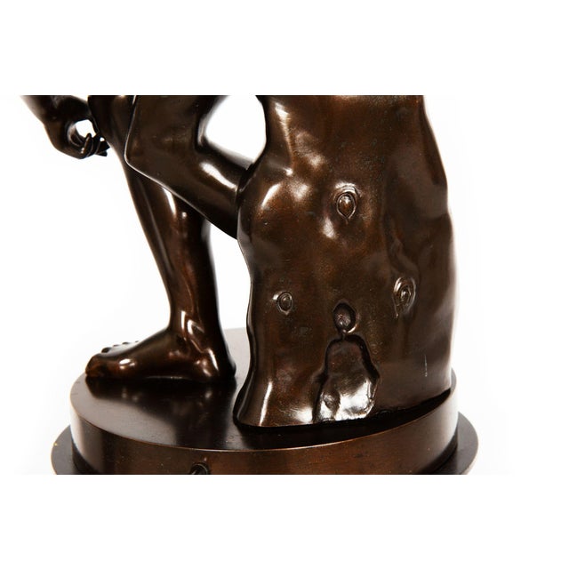 Antique Italian Grand Tour Bronze Sculpture “Disc Thrower” or Discobolus For Sale - Image 18 of 18