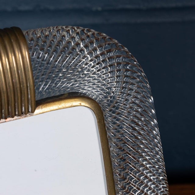 Goldenrod Italian Venetian Glass Photograph Frame attributed to Paolo Venini for Venini, 1950s For Sale - Image 8 of 14