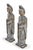 Stone Pair Monumental Antique 48" Solid Stone Chinese Court Lady Figure Statues Tang Style For Sale - Image 7 of 18