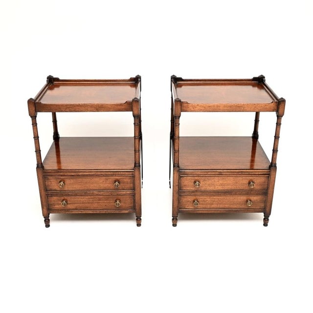 A very smart, useful, and extremely well-made pair of antique Georgian-style side tables. They were made in England and...